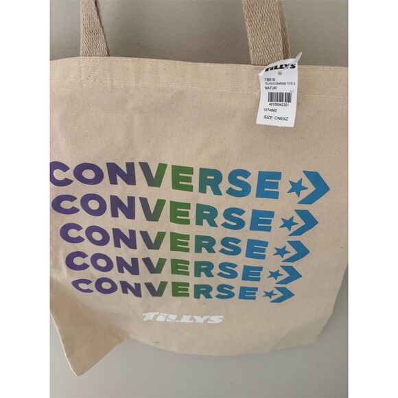 Converse Canvas Tote Bag Unisex Graphic Design Large Multicolor - Picture 2 of 5